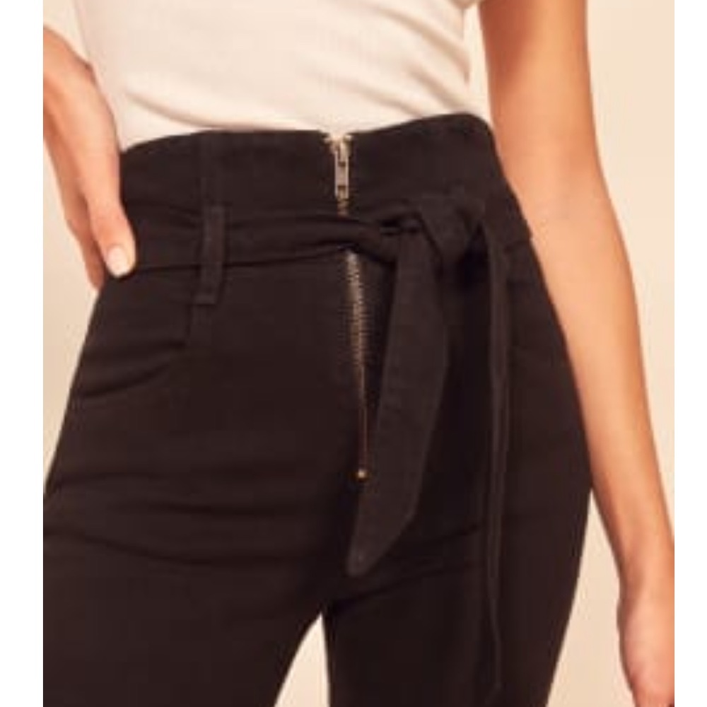 NWT Reformation Jeans: Ultra high waist paper bag skinny jean black, sz 27
